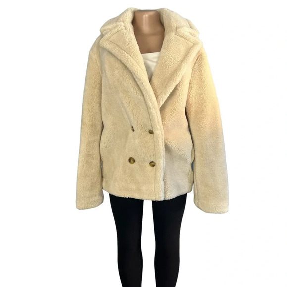 Banana Republic Ivory Sherpa Teddy Coat - Picture 2 of 9